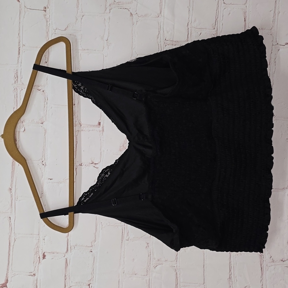 Torrid Lace Print Smocked Crop Top Black Womens Size 4x NWOT - Picture 8 of 12